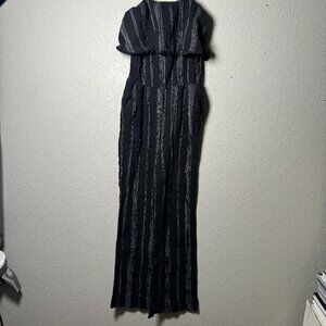 A New Day Women's Striped Jumpsuit- Black/White Size XS